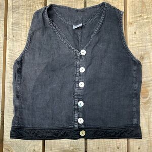 Vintage Johnny Was Black button down vest
